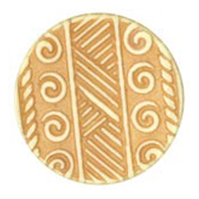 23971 Sullivans 20mm Round Plastic Shank Button With Beige Tribal Design - Cream - 27 In A Tube