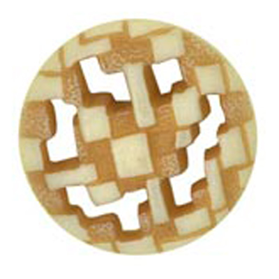 23973 Sullivans 18mm Round Plastic Shank Button With Geometric Cutouts - Cream - 28 In A Tube