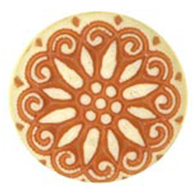23975 Sullivans 23mm Round Plastic Shank Button With Brown Flower Pattern - Cream - 15 In A Tube