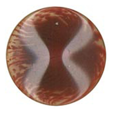 24002 Sullivans 23mm Round Plastic Shank Button With White Hourglass Shadow - Brown - 15 In A Tube