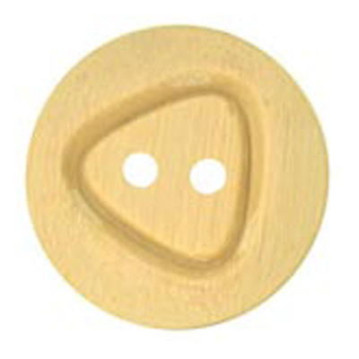 24066 Sullivans 15mm Round Plastic Button 2 Hole With Triangle Groove - Cream - 37 In A Tube