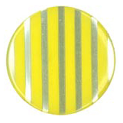 24179 Sullivans 12mm Round Plastic Shank Button - Clear With Yellow Stripes - 32 In A Tube