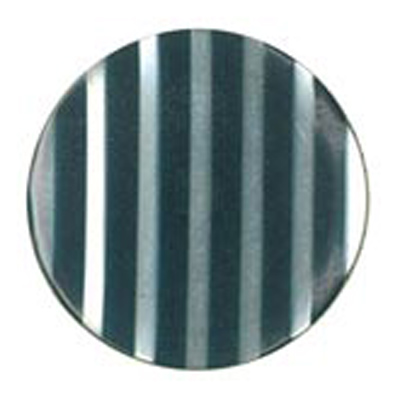 24189 Sullivans 12mm Round Plastic Shank Button - Clear With Navy Stripes - 32 In A Tube