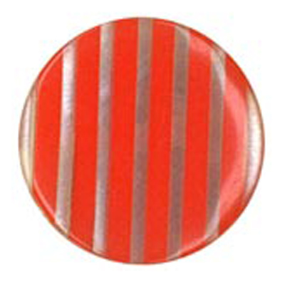 24197 Sullivans 16mm Round Plastic Shank Button - Clear With Red Stripes - 28 In A Tube