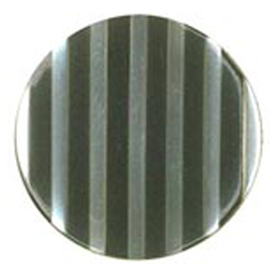 24206 Sullivans 16mm Round Plastic Shank Button - Clear With Dark Grey Stripes - 28 In A Tube