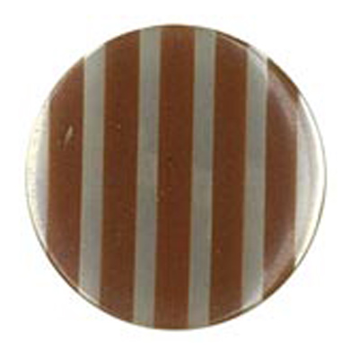 24210 Sullivans 20mm Round Plastic Shank Button - Clear With Brown Stripes - 17 In A Tube