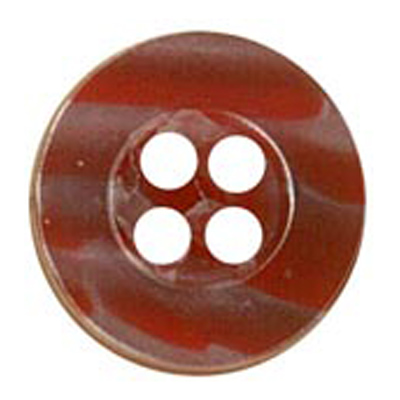 24226 Sullivans 12mm Round Plastic Button 4 Hole Frosted - Streaked Red - 65 In A Tube