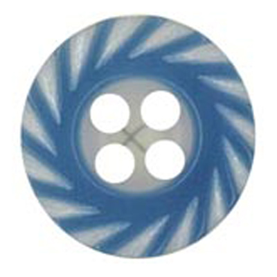 24236 Sullivans 13mm Round Plastic Button 4 Hole - With Diagonal Stripes On Border - Royal - 56 In A Tube