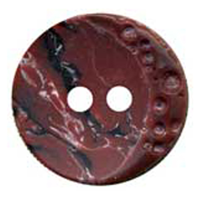 24321 Sullivans 19mm Round Plastic Button 2 Hole - With Black/cream Viens Throughout - Red - 24 In A Tube