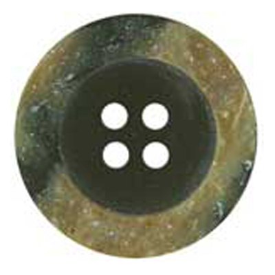 24331 Sullivans 18mm Round Plastic Button 4 Hole With Crater Like Mottled Border - Centre Brown - 32 In A 