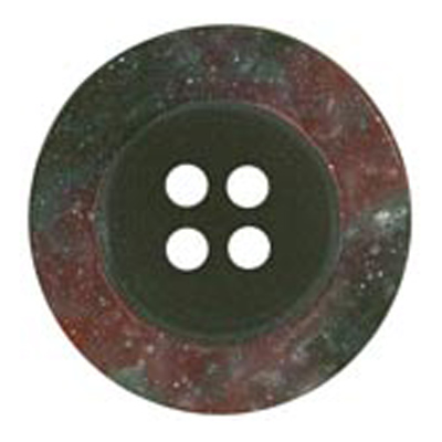 24338 Sullivans 23mm Round Plastic Button 4 Hole With Crater Like Mottled Border - Centre Red/black - 23 I