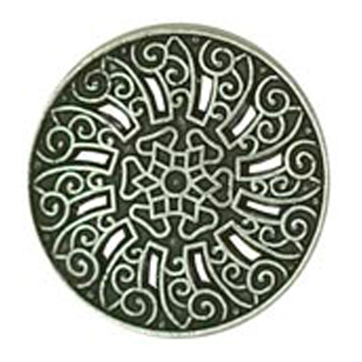 24367 Sullivans 15mm Round Metal Shank Button With Delicate Pattern - Silver - 21 In A Tube