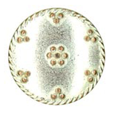24369 Sullivans 18mm Round Metal Shank Button With Gold Balls - Silver - 18 In A Tube