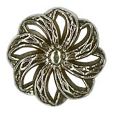 24374 Sullivans 20mm Flower Plastic Shank Button  - Silver - 17 In A Tube