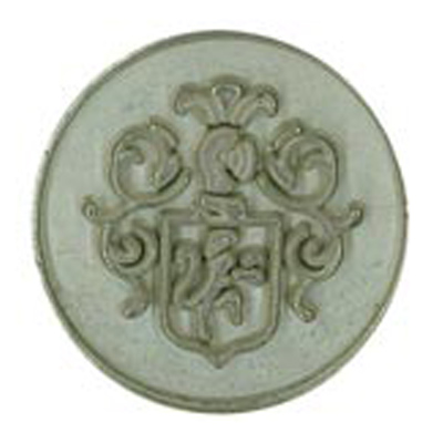 24380 Sullivans 21mm Round Plastic Shank Button With Emblem - Silver - 28 In A Tube