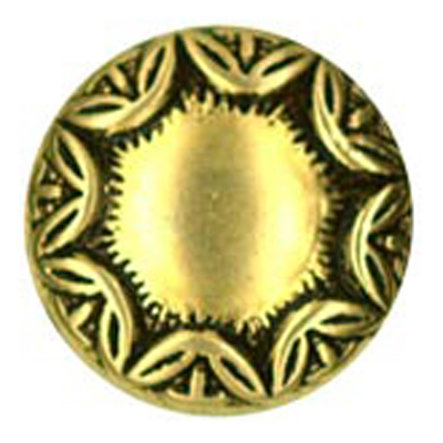 24387 Sullivans 16mm Round Plastic Shank Button With Floral Border - Gold - 28 In A Tube