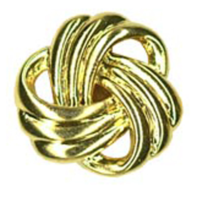 24389 Sullivans 14mm Round Plastic Shank Button With Looped Knot Design - Gold - 35 In A Tube