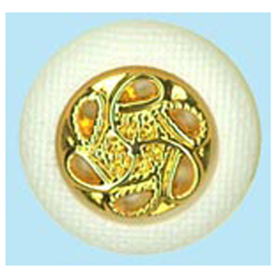 24396 Sullivans 16mm Round Plastic Shank Button With White Border - Gold Centre - 35 In A Tube