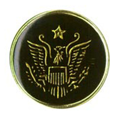 24408 Sullivans 15mm Round Plastic Shank Button With Gold Wings Emblem And Shank - Black - 22 In A Tube