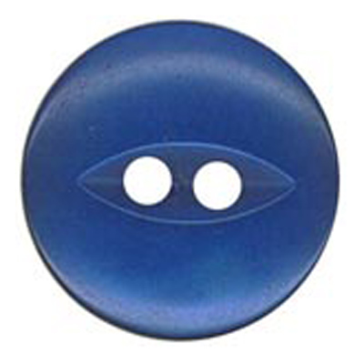 24421 Sullivans 10mm Round Plastic Button 2 Hole With Cat-eye Centre - Royal - 180 In A Tube