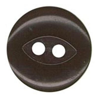 24446 Sullivans 10mm Round Plastic Button 2 Hole With Cat-eye Centre - Black - 100 In A Bag