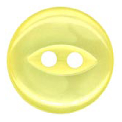 24471 Sullivans 12mm Round Plastic Button 2 Hole With Cat-eye Centre - Lemon - 100 In A Bag