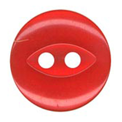 24515 Sullivans 18mm Round Plastic Button 2 Hole With Cat-eye Centre - Red - 90 In A Tube