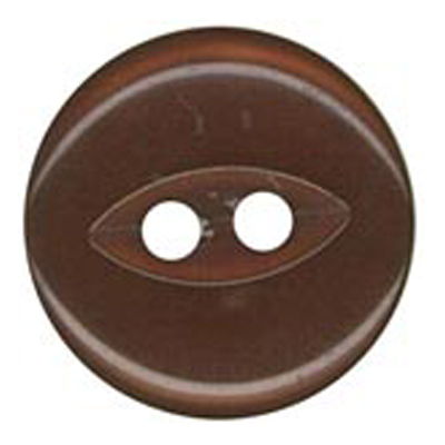 24553 Sullivans 23mm Round Plastic Button 2 Hole With Cat-eye Centre - Brown - 60 In A Tube