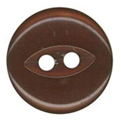 24569 Sullivans 23mm Round Plastic Button 2 Hole With Cat-eye Centre - Brown - 100 In A Bag