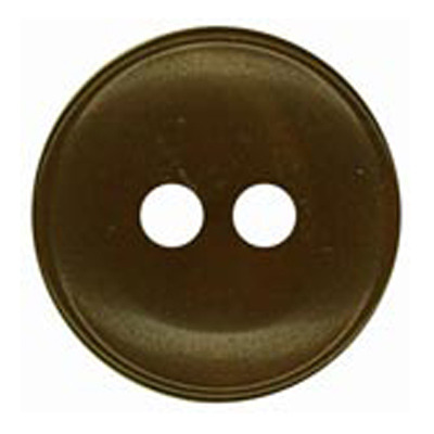 24633 Sullivans 12mm Round Plastic Button 2 Hole With Rim - Brown - 100 In A Bag
