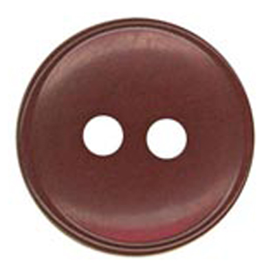 24652 Sullivans 14mm Round Plastic Button 2 Hole With Rim - Maroon - 113 In A Tube
