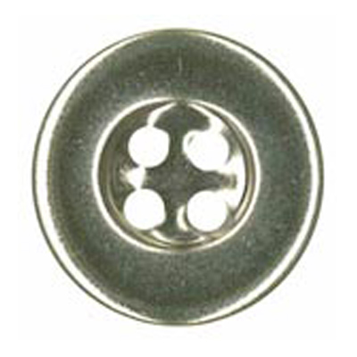 24879 Sullivans 17mm Round Metal Button 4 Hole - Silver - 21 In A Tube