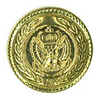 24887 Sullivans 11mm Round Metal Shank Button With Crown And Eagle - Gold - 33 In A Tube