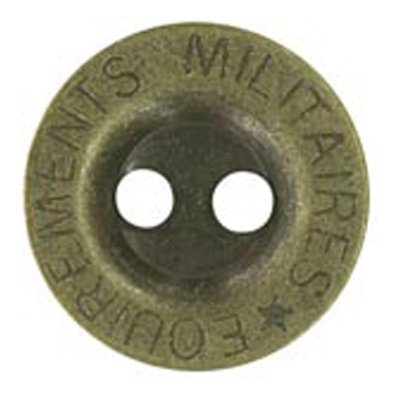 24924 Sullivans 12mm Round Metal Button 2 Hole - Militaires Equipements Brand - Brass - 100 In A Bag