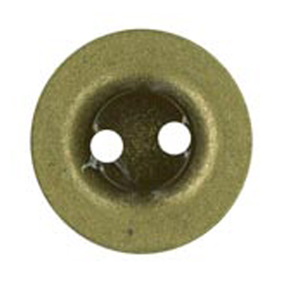 24939 Sullivans 17mm Round Metal Button 2 Hole - Brass - 26 In A Tube