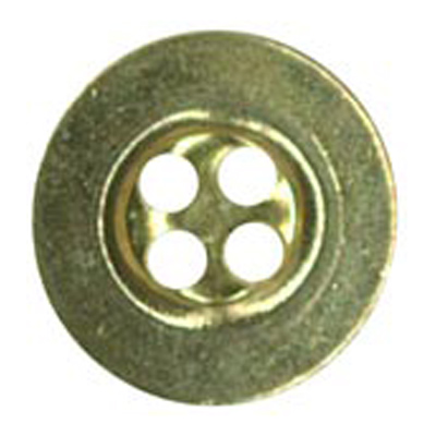 24955 Sullivans 17mm Round Metal Button 4 Hole - Gold - 26 In A Tube
