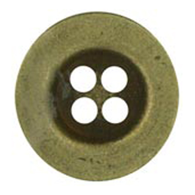24966 Sullivans 17mm Round Metal Button 2 Hole - Brass - 100 In A Bag