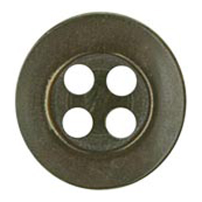 25050 Sullivans 13mm Round Plastic Button 4 Hole -dark Brown - 64 In A Tube