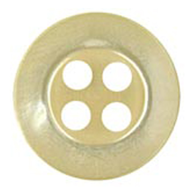 25056 Sullivans 15mm Round Plastic Button 4 Hole - Dark Cream - 51 In A Tube