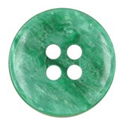 25078 Sullivans 19mm Round Plastic Button 4 Hole Indented With Pearlised Effect - Green - 24 In A Tube