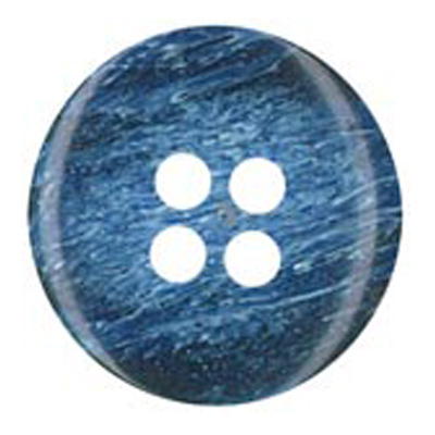25086 Sullivans 15mm Round Plastic Button 4 Hole With Brushed Effect - Blue - 44 In A Tube