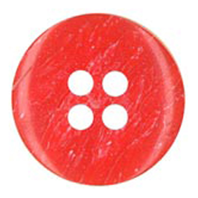 25087 Sullivans 15mm Round Plastic Button 4 Hole With Brushed Effect - Red - 44 In A Tube