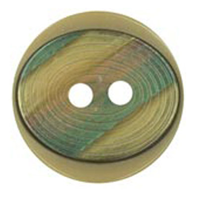 25106 Sullivans 15mm Round Plastic Button 2 Hole With Oval Rimmed Opalised  Centre - Cream - 28 In A Tube