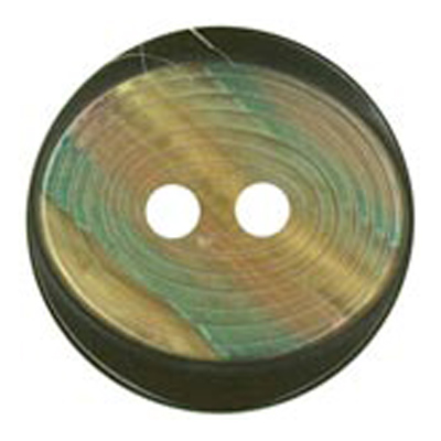 25116 Sullivans 19mm Round Plastic Button 2 Hole With Oval Rimmed Opalised  Centre  - Black - 22 In A Tube