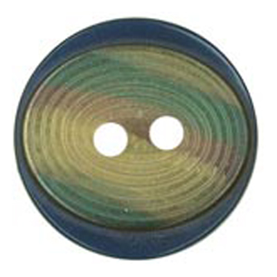 25120 Sullivans 23mm Round Plastic Button 2 Hole With Oval Rimmed Opalised  Centre - Navy - 17 In A Tube