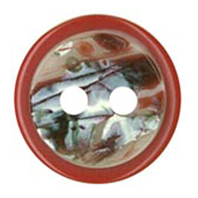 25131 Sullivans 13mm Round Plastic Button 2 Hole With  Round Quartz Effect On Top - Red - 40 In A Tube