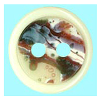 25133 Sullivans 15mm Round Plastic Button 2 Hole With  Round Quartz Effect On Top - White - 26 In A Tube