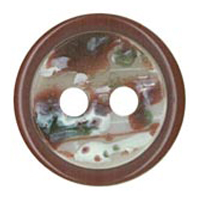 25140 Sullivans 15mm Round Plastic Button 2 Hole With  Round Quartz Effect On Top - Maroon - 26 In A Tube