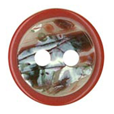 25141 Sullivans 15mm Round Plastic Button 2 Hole With  Round Quartz Effect On Top - Red - 26 In A Tube
