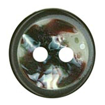 25142 Sullivans 15mm Round Plastic Button 2 Hole With  Round Quartz Effect On Top - Black - 26 In A Tube